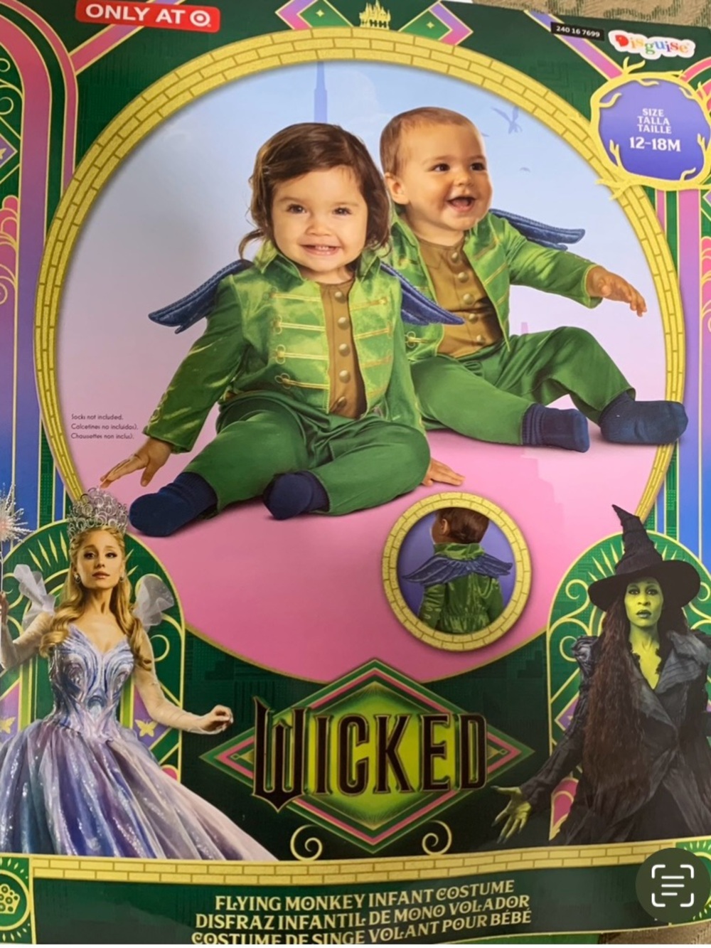 New Wicked Flying Monkey Costume 12/18 month Jumpsuit with Wings